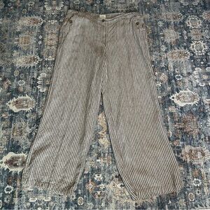 Chico's Linen Striped Wide Leg Pants